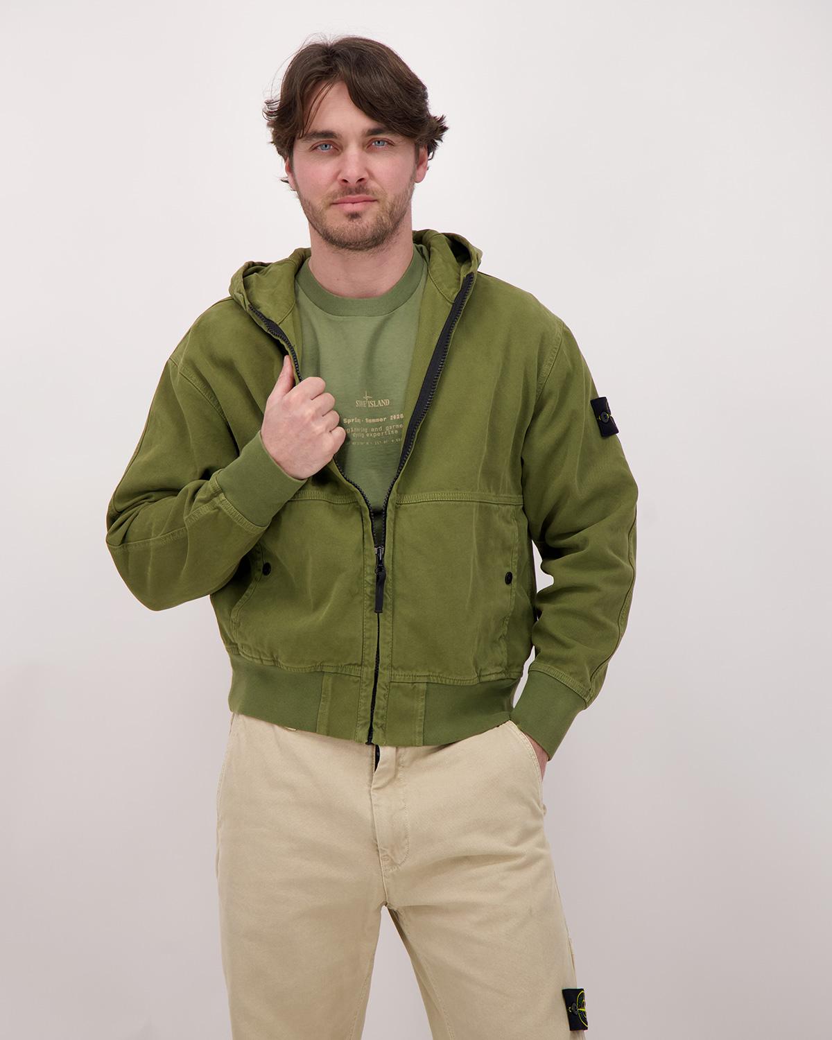 SWEAT HOODIESTONE ISLAND 6100068 015G VERTMILITAIRE