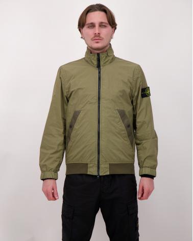 BLOUSON STONE ISLAND 4100111- 005G CRINKLE REPS NY VERT MILITAIRE
