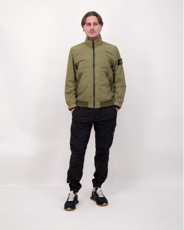 BLOUSON STONE ISLAND 4100111- 005G CRINKLE REPS NY VERT MILITAIRE