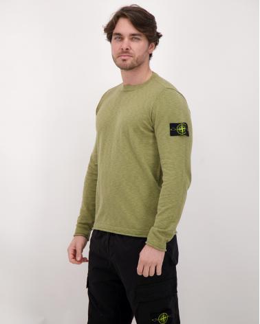 PULL STONE ISLAND 5100052 005G COTON NYLON VERT MILITAIRE