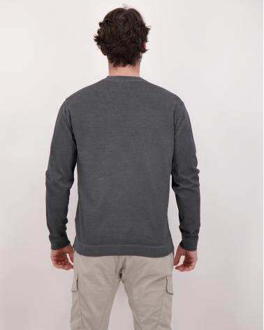 PULL CP.COMPANY CMKN203A 921COTON CREPE DOUBLE  GRIS