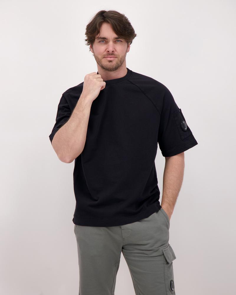 SWEAT  CP.COMPANY  M/COURTES SS034/999 NOIR