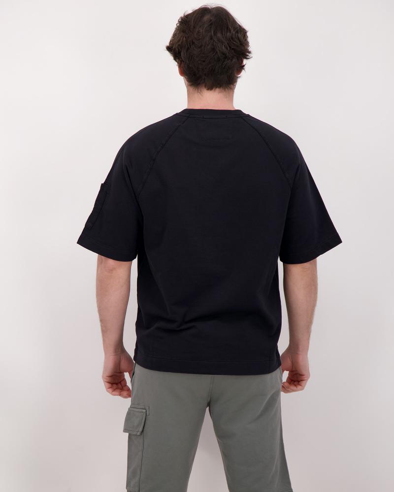 SWEAT  CP.COMPANY  M/COURTES SS034/999 NOIR