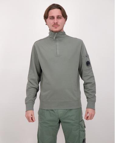 SWEAT CP.COMPANY POLO COLLAR ZIP LIGHT SS22  921 GRIS