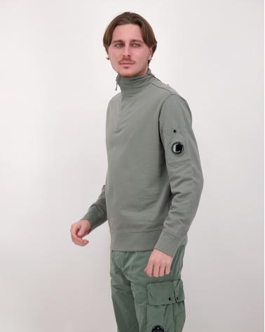 SWEAT CP.COMPANY POLO COLLAR ZIP LIGHT SS22  921 GRIS