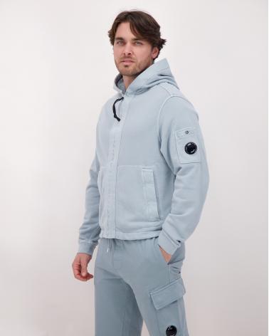 SWEAT CP.COMPANY ZIP HOODED SS039A 809 CIEL