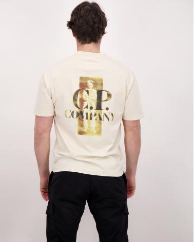 TEE SHIRT CP COMPANY CONFORT LOGO  TS143A 114 BEIGE