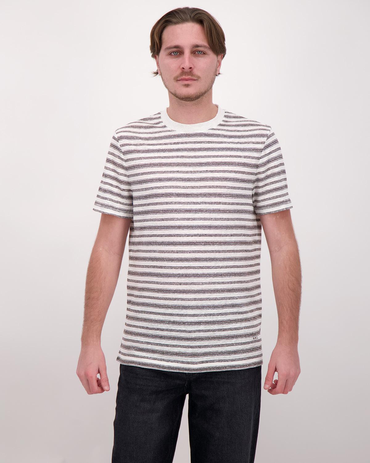 TEE SHIRT A.P.C.RAYURE ECRU/BLANC