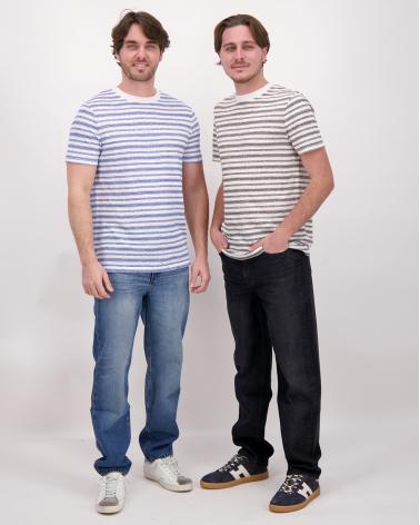 TEE SHIRT A.P.C.RAYURE ECRU/BLANC