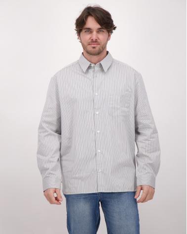  CHEMISE A.P.C. MALO RAYURES GRISES GRIS CLAIR