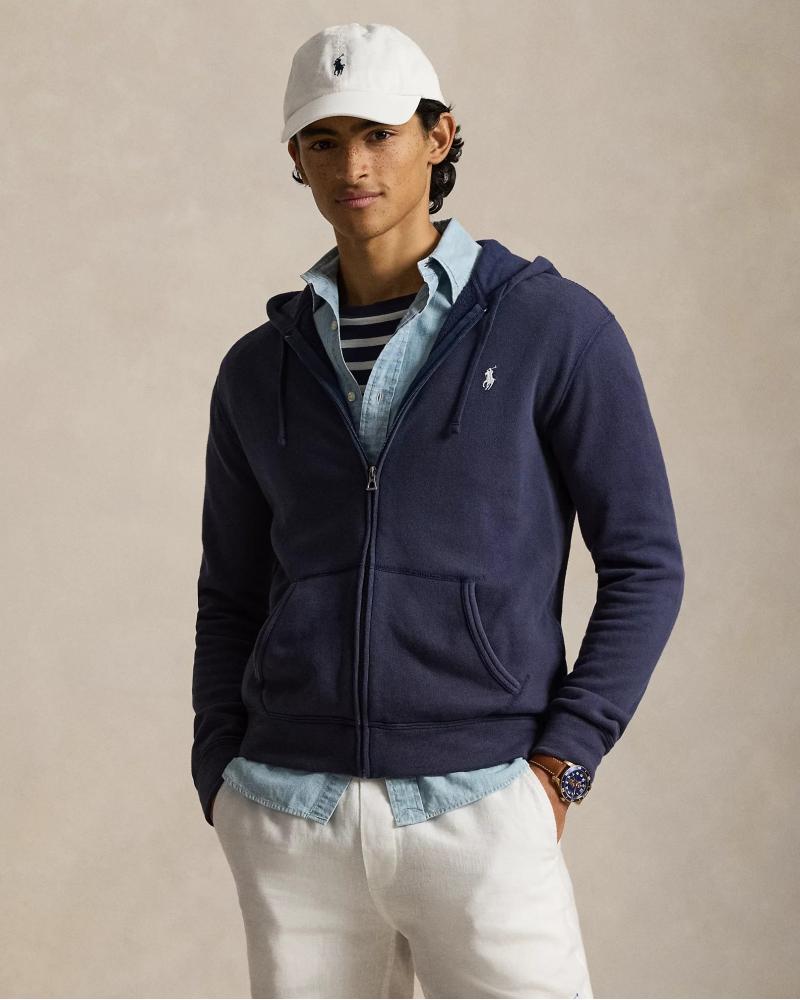 SWEAT RALPH LAUREN CAPUCHE EPONGE MARINE
