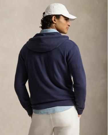 SWEAT RALPH LAUREN CAPUCHE EPONGE MARINE