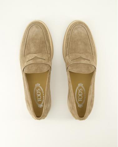 MOCASSIN TOD'S CUIR VELOURS BEIGE