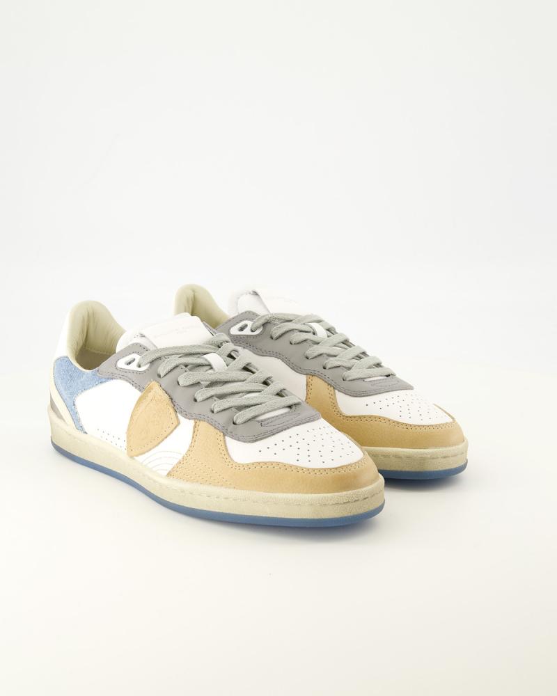 BASKET PHILIPPE MODEL VP03 TEXTILE/CUIR/BLANC DENIM