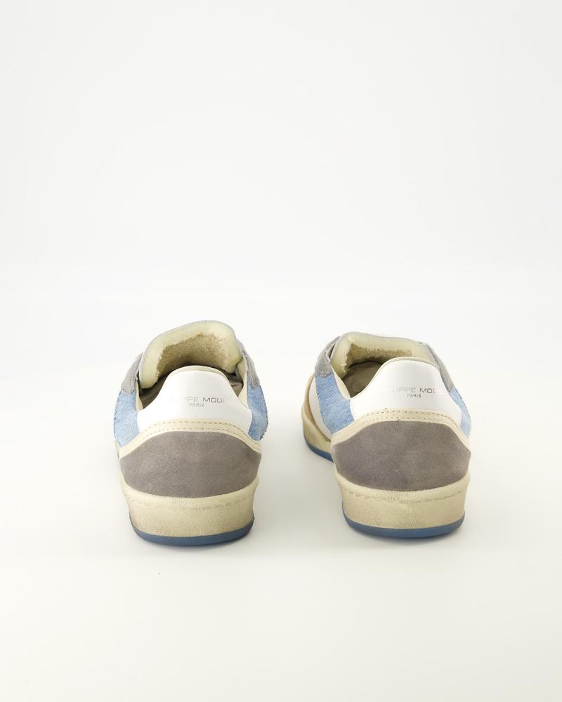 BASKET PHILIPPE MODEL VP03 TEXTILE/CUIR/BLANC DENIM