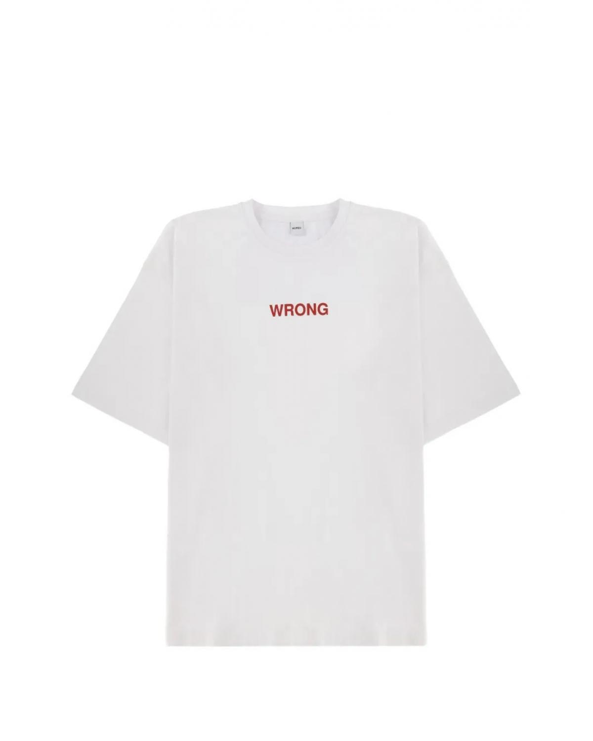 TEE SHIRT ASPESI WRONG BLANC