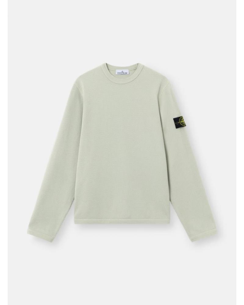 SWEAT  61000 11 0055 MESH STITCH ORGANIC COTTON FLEECE SAGE VERT