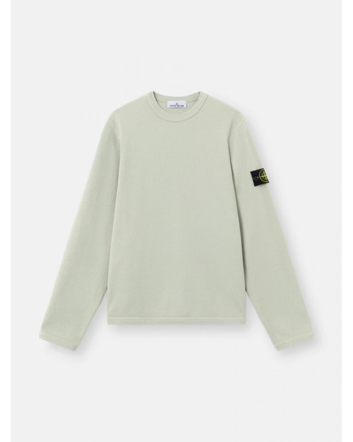 SWEAT  61000 11 0055 MESH STITCH ORGANIC COTTON FLEECE SAGE VERT