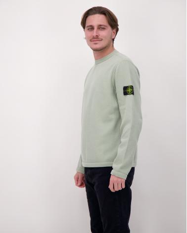 SWEAT  61000 11 0055 MESH STITCH ORGANIC COTTON FLEECE SAGE VERT