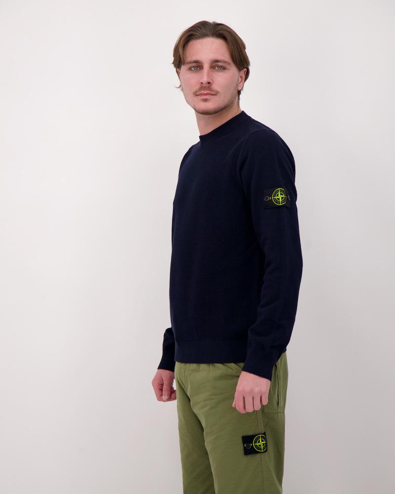 MAILLE COL ROND STONE ISLAND 5100029 S00B5 MARINE