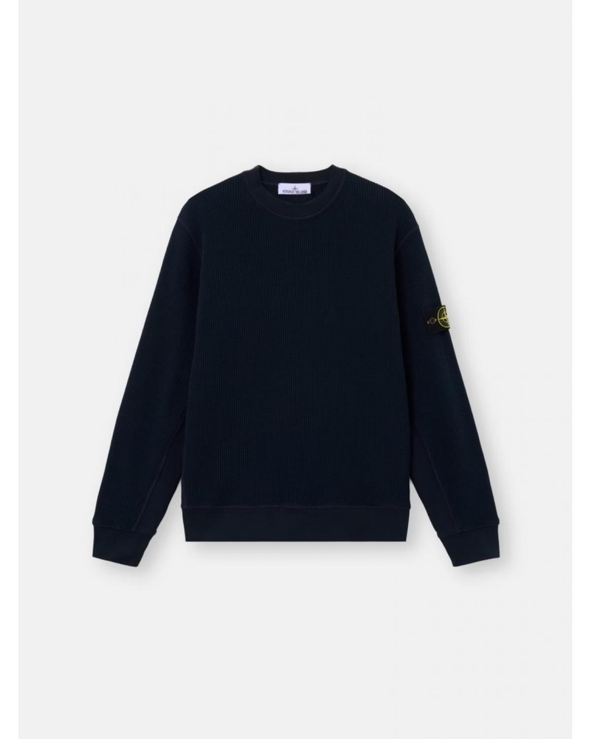 SWEAT 6100056 ORGANIC COTTON WAFFLE FLEECE MARINE  