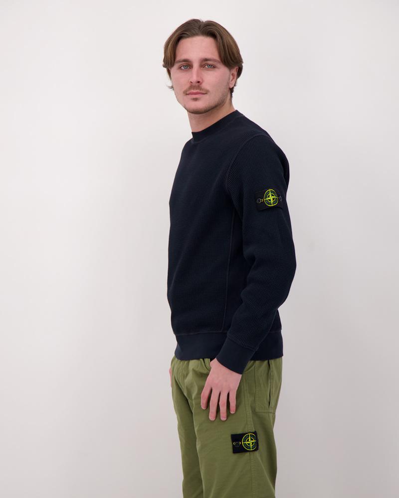 SWEAT 6100056 ORGANIC COTTON WAFFLE FLEECE MARINE  