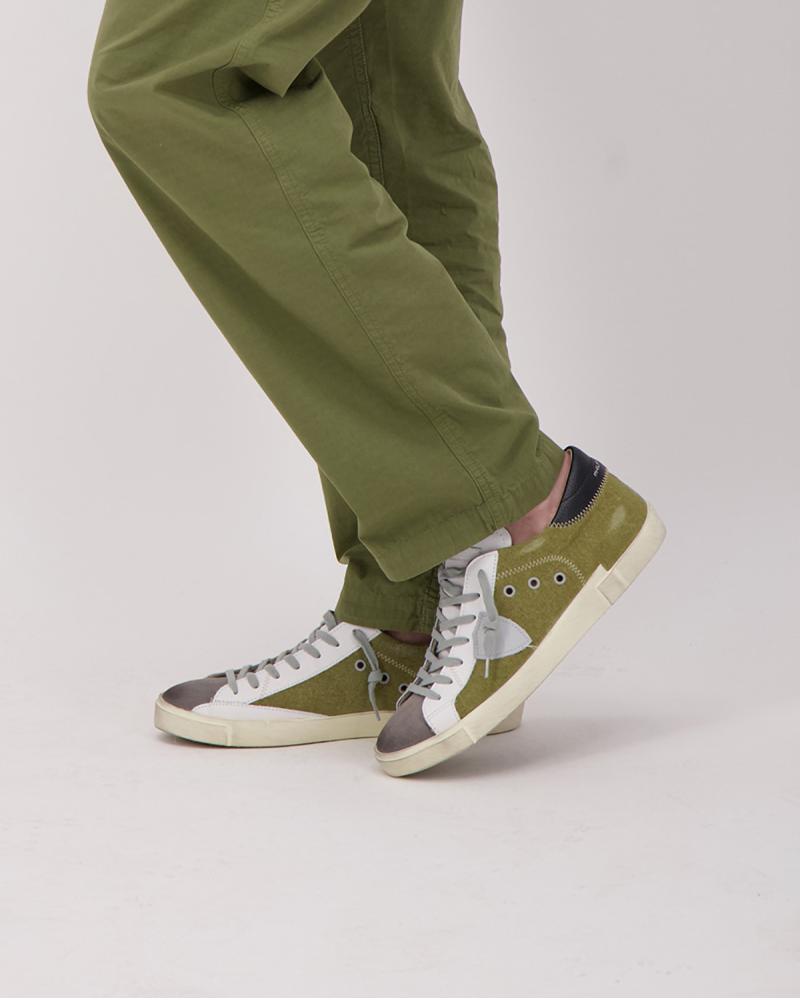 BASKET PHILIPPE MODEL PRSX  DX03 VERT MILITAIRE/GRIS