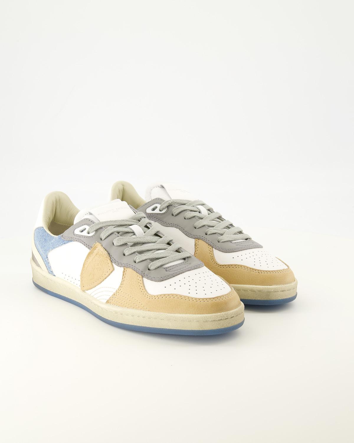 BASKET PHILIPPE MODEL VP03 TEXTILE/CUIR/BLANC DENIM