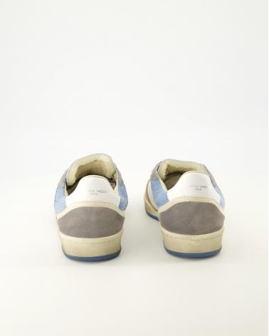 BASKET PHILIPPE MODEL VP03 TEXTILE/CUIR/BLANC DENIM