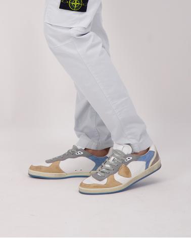 BASKET PHILIPPE MODEL VP03 TEXTILE/CUIR/BLANC DENIM