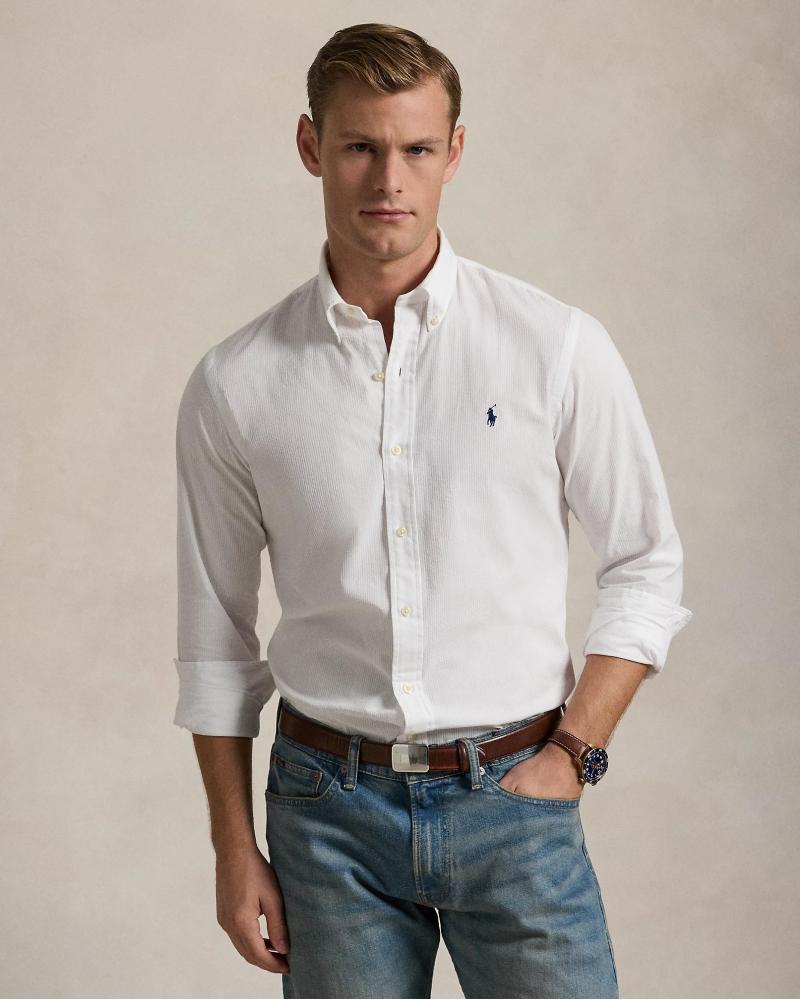 CHEMISE RALPH LAUREN SEESURKER BLANC