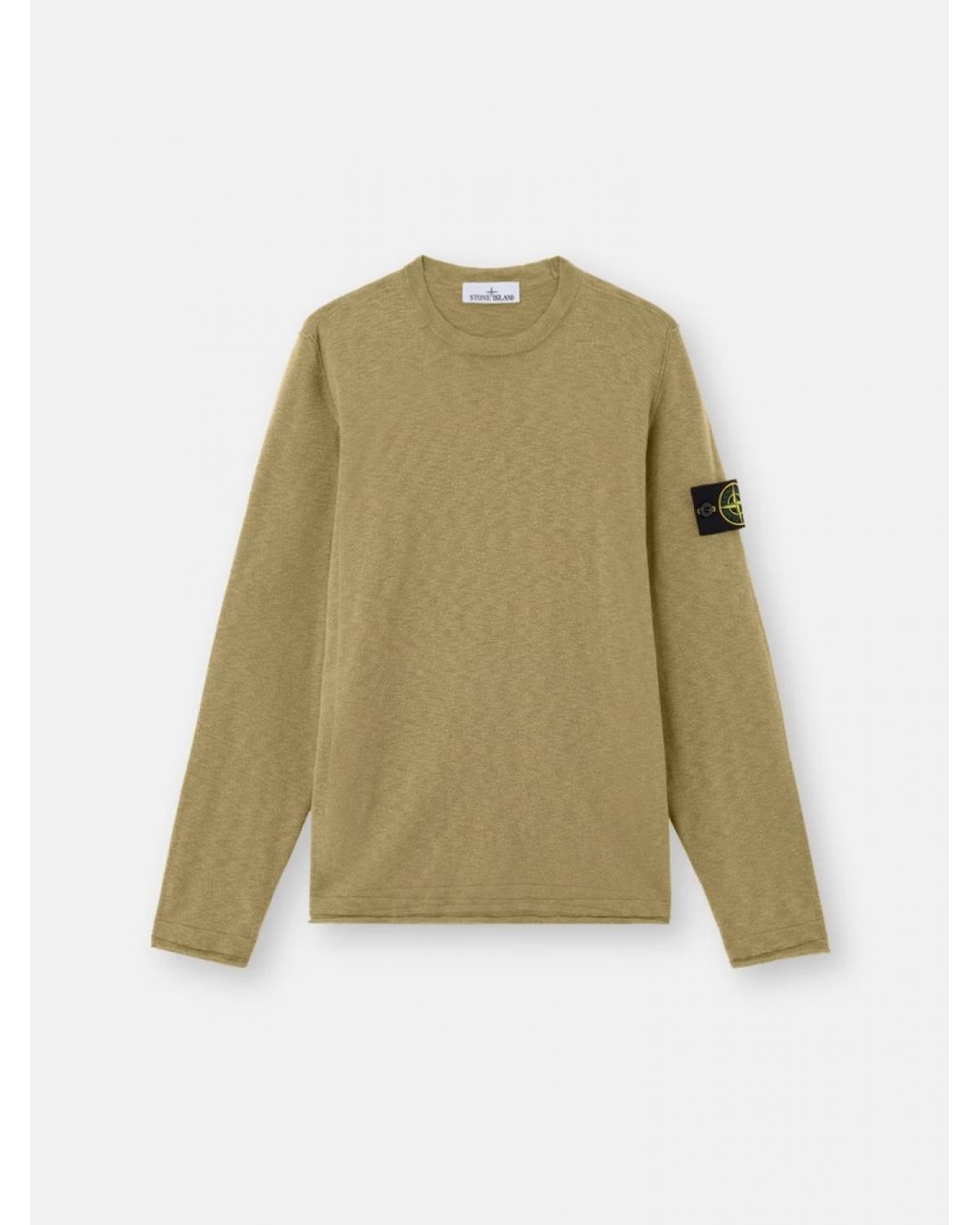 PULL STONE ISLAND 5100052 005G COTON NYLON VERT MILITAIRE