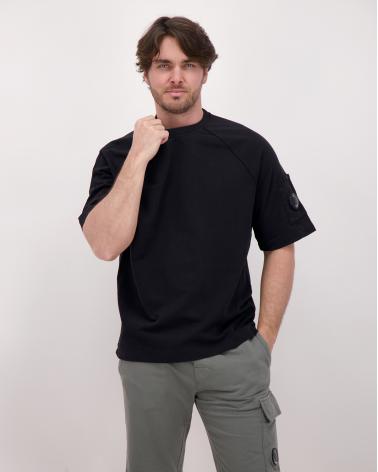 SWEAT  CP.COMPANY  M/COURTES SS034/999 NOIR