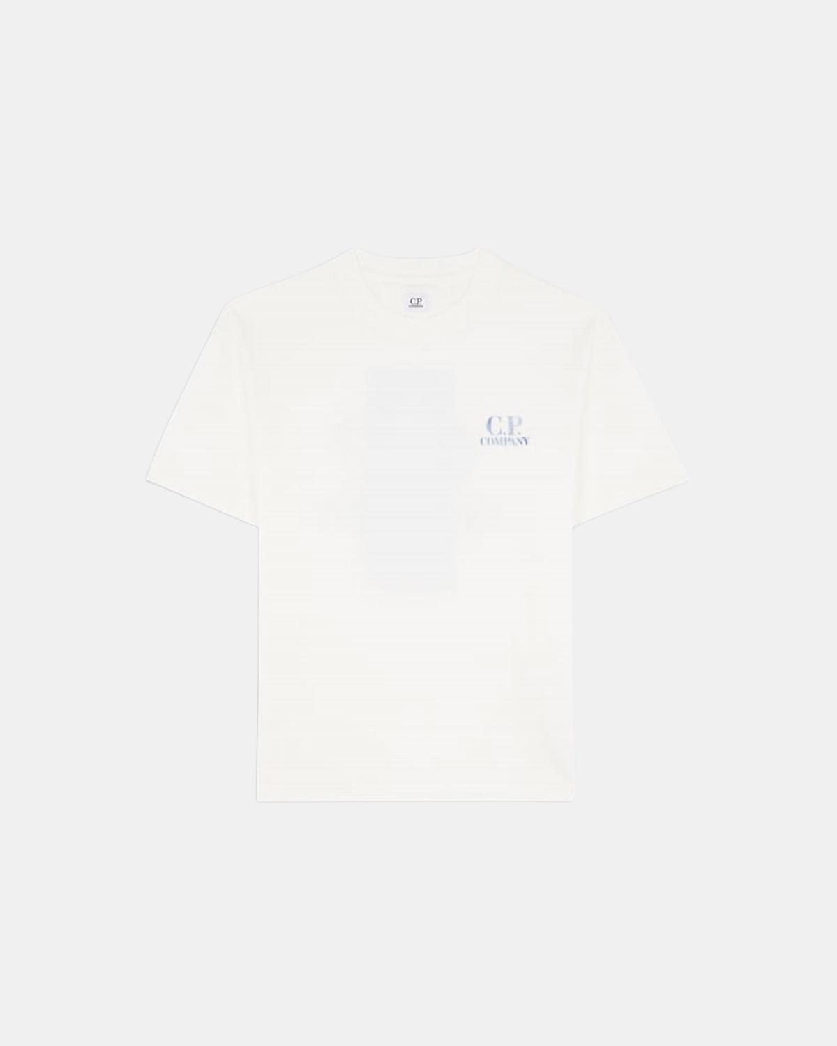 TEE SHIRT CP COMPANY CONFORT LOGO  TS143A 103 BLANC