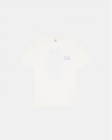 TEE SHIRT CP COMPANY CONFORT LOGO  TS143A 103 BLANC