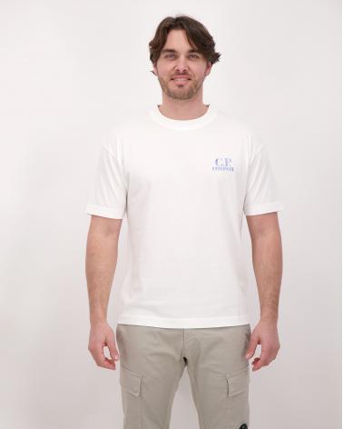 TEE SHIRT CP COMPANY CONFORT LOGO  TS143A 103 BLANC