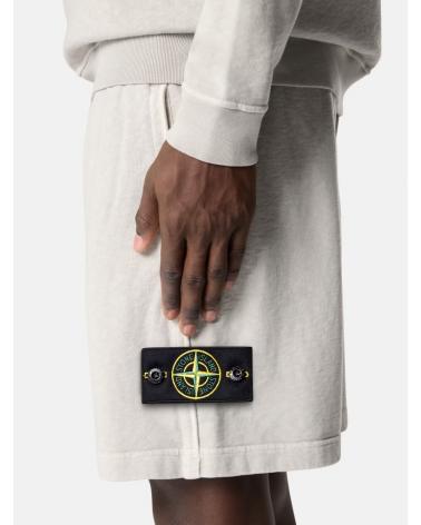 BERMUDA STONE ISLAND 6200014 0161  MALFILÉ FLEECE 'OLD' EFFECT OLEANDER PEARL GREY