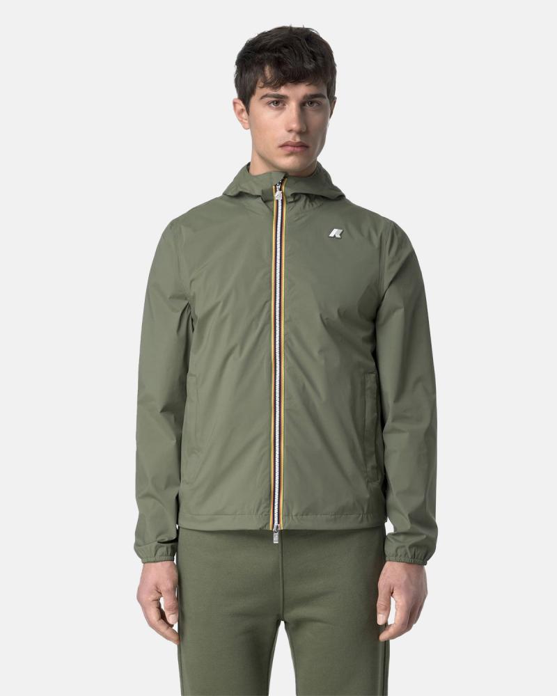 BLOUSON K-WAY JACK STRETCH NYLON JERSEY GREEN LICHEN