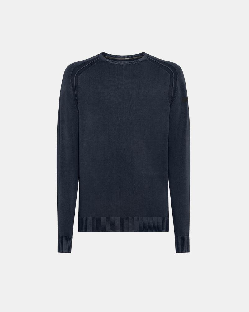 PULL COL ROND RRD TECHNO WASH BLUE BLACK ANTRACITE