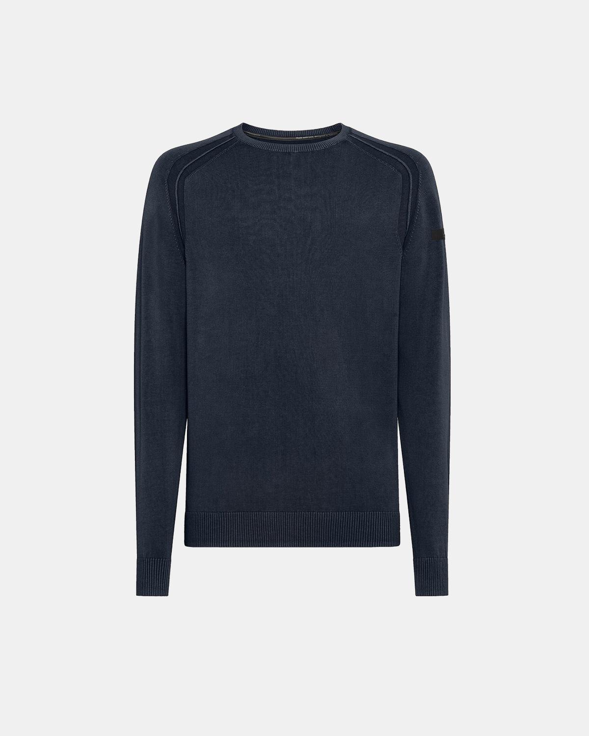 PULL COL ROND RRD TECHNO WASH BLUE BLACK ANTRACITE