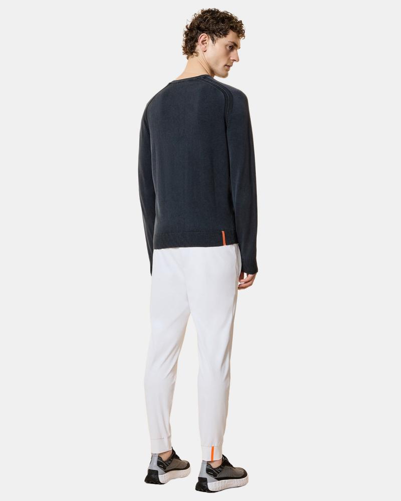 PULL COL ROND RRD TECHNO WASH BLUE BLACK ANTRACITE