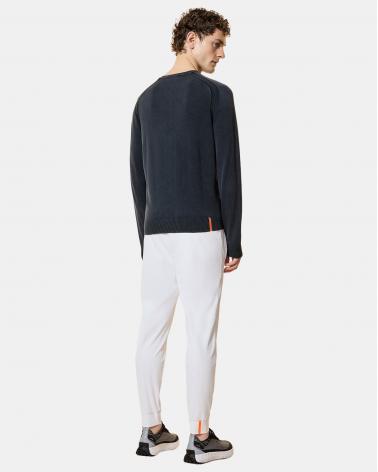 PULL COL ROND RRD TECHNO WASH BLUE BLACK ANTRACITE