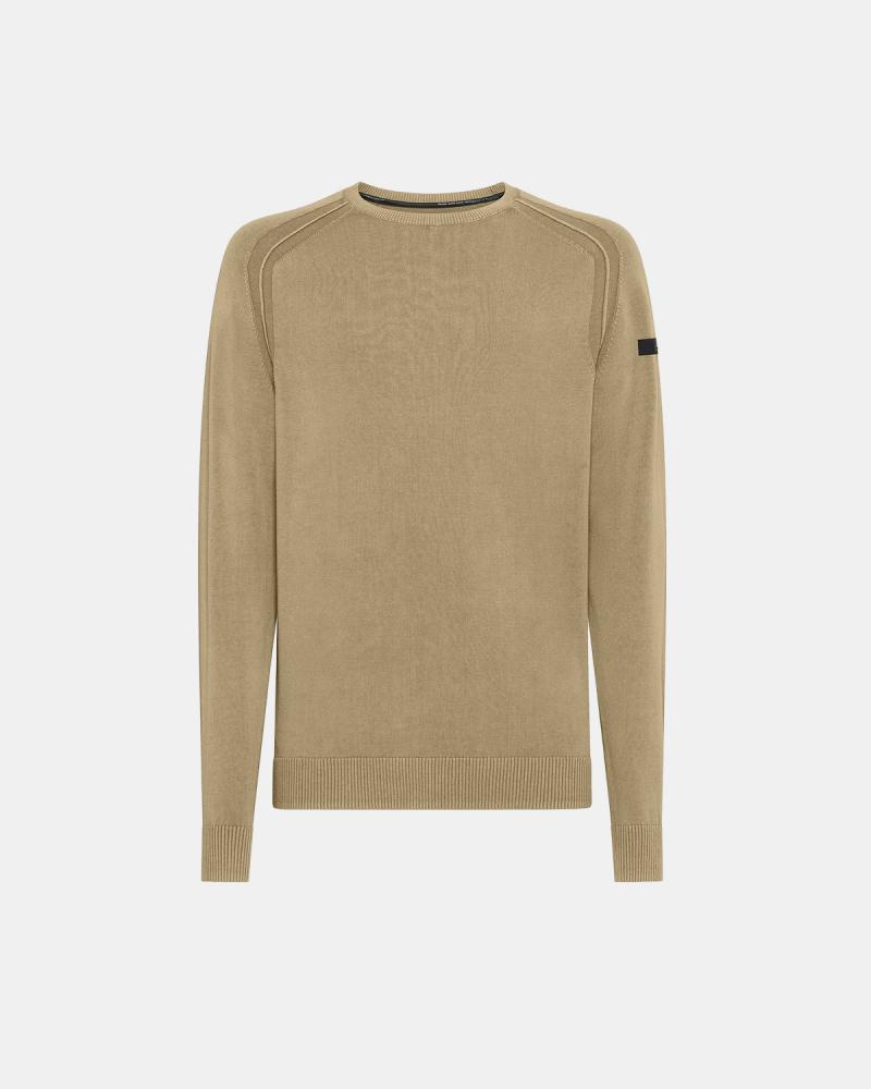 PULL COL ROND RRD TECHNO WASH WHITE SAND BEIGE