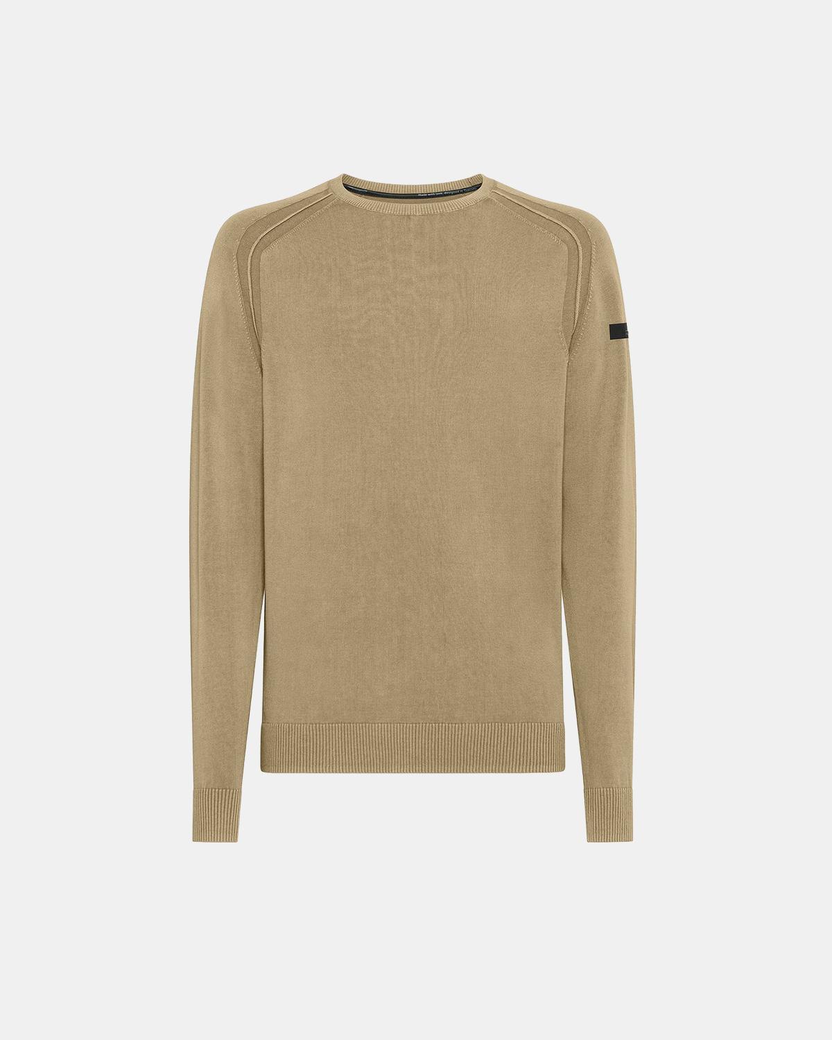 PULL COL ROND RRD TECHNO WASH WHITE SAND BEIGE