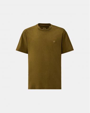 TEE SHIRT CP.COMPANY 192A 644  PLATED  LOGO VERT MILITAIRE