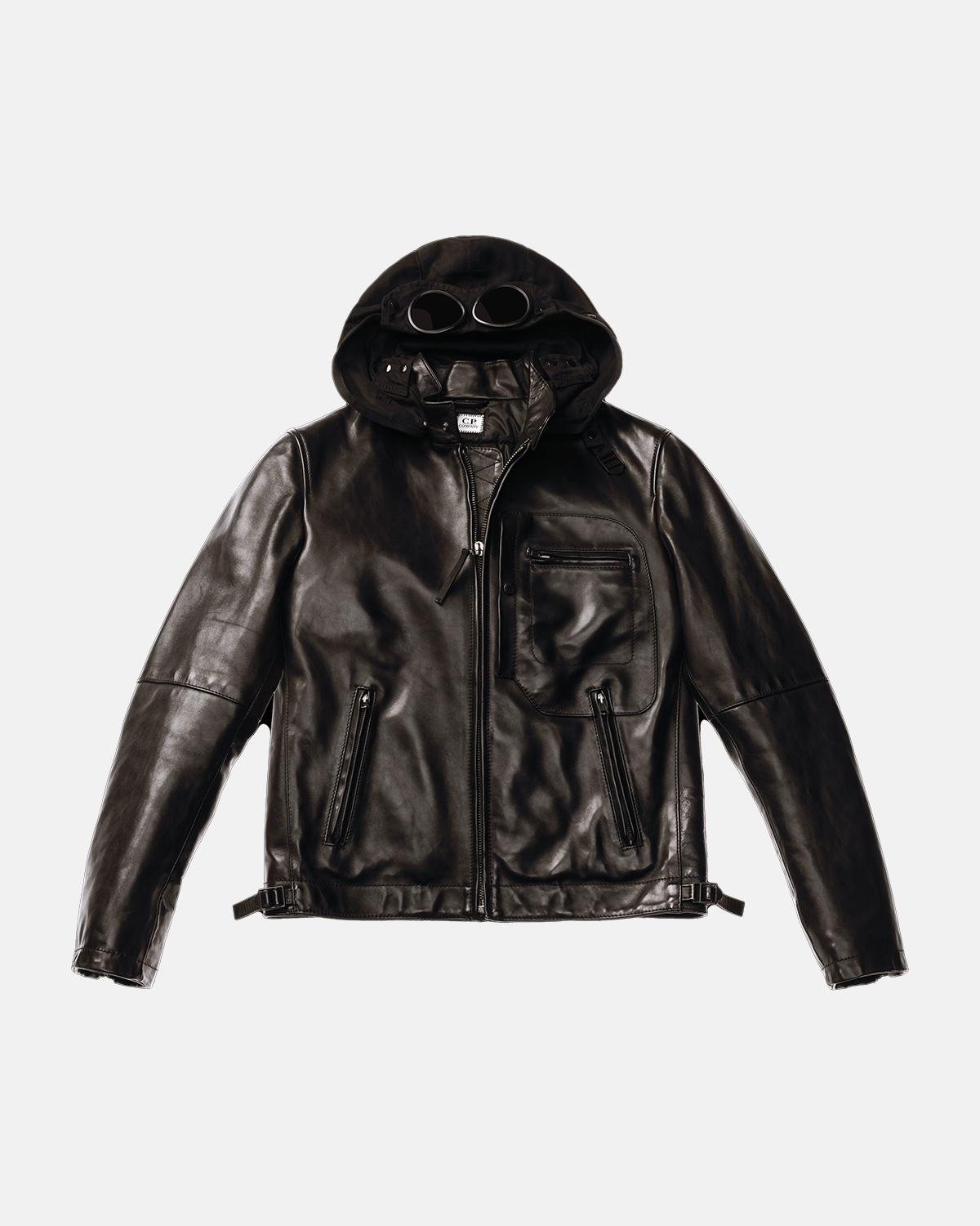 BLOUSON CUIR C.P COMPANY W297A 999 NOIR