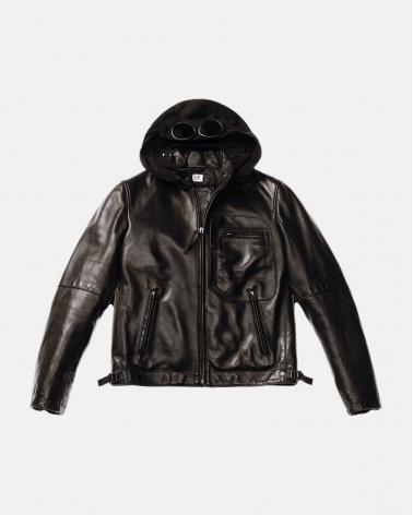 BLOUSON CUIR C.P COMPANY W297A 999 NOIR