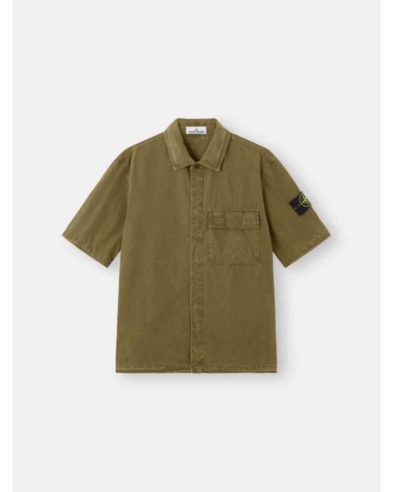 CHEMISE STONE ISLAND 1200031 015G Vert Militaire manches courtes 