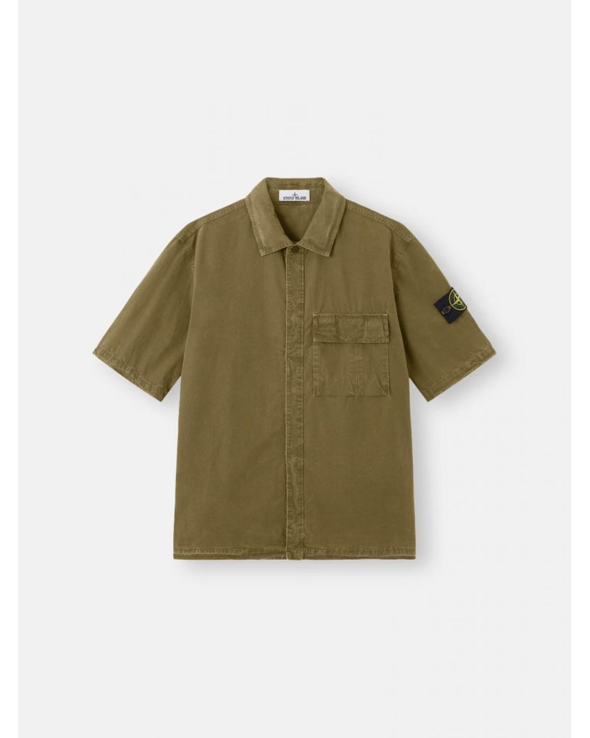CHEMISE STONE ISLAND 1200031 015G Vert Militaire manches courtes 