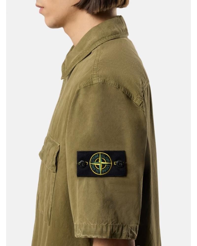 CHEMISE STONE ISLAND 1200031 015G Vert Militaire manches courtes 